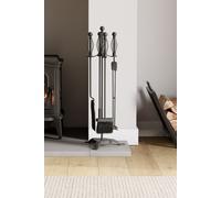 Home Discount Fire Vida 5 Piece Darton Companion Set Indoor Outdoor Fireplace Tool in Black Home Discount Black