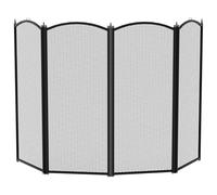 Home Discount Fire Vida Fire Screen 4 Panel, Black