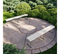 Home Discount Home Vida Folding Bench 6ft Indoor Outdoor 440 x 1800 x 280 mm - Set of 2 in White Home Discount White