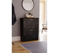 Home Discount Vida Designs 2 Drawer Shoe Cabinet Rack Organizer Storage Furniture in Black Home Discount Black