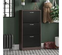 Home Discount Vida Designs 3 Drawer Shoe Cabinet Storage in Black Home Discount Black