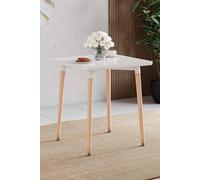 Home Discount Vida Designs Batley 2 Seater Square Dining Table MDF Solid Beech Wood Dining Kitchen Furniture in White Home Discount White