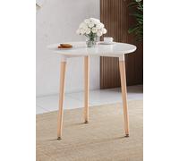Home Discount Vida Designs Batley 3 Seater Round Dining Table MDF Solid Beech Wood in White Home Discount White