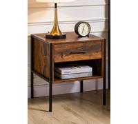 Home Discount Vida Designs Brooklyn 1 Drawer Bedside Cabinet Chest Of Drawers Storage Bedroom Furniture in Dark Brown Home Discount Dark Brown