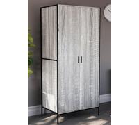 Home Discount Vida Designs Brooklyn 2 Door Wardrobe Storage Bedroom Furniture 1800 x 830 x 520 mm in Grey Home Discount Grey