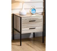 Home Discount Vida Designs Brooklyn 2 Drawer Bedside Cabinet Industrial-Style Chest Of Drawers Storage Bedroom Furniture in Grey Home Discount Grey