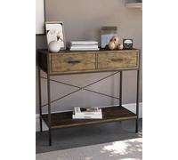 Home Discount Vida Designs Brooklyn 2 Drawer Console Table Storage Organizer 740 x 800 x 340 mm in Dark Brown Home Discount Dark Brown
