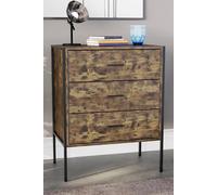 Home Discount Vida Designs Brooklyn 3 Drawer Bedside Cabinet Chest Of Drawers Storage Bedroom Furniture in Dark Brown Home Discount Dark Brown