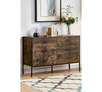 Home Discount Vida Designs Brooklyn 6 Drawer Bedside Cabinet Chest Of Drawers Storage Bedroom Furniture in Dark Brown Home Discount Dark Brown