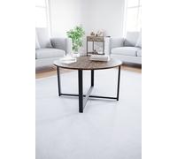 Home Discount Vida Designs Brooklyn Round Coffee Table Living Room Solid Wood Metal Legs Furniture 470 x 880 x 880 mm in Dark Brown Home Discount Dark Brown