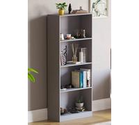 Home Discount Vida Designs Cambridge 4 Tier Large Bookcase 1400 x 600 x 240 mm in Grey Home Discount Grey