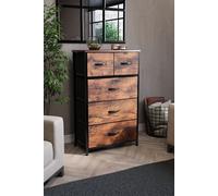 Home Discount Vida Designs Chorley 5 Drawer Chest Of Drawers UKFR Fabric Storage in Brown Home Discount Brown