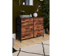 Home Discount Vida Designs Chorley 6 Drawer Chest Of Drawers UKFR Fabric Storage in Brown Home Discount Brown