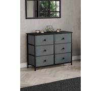 Home Discount Vida Designs Chorley 6 Drawer Chest Of Drawers UKFR Fabric Storage in Grey Home Discount Grey