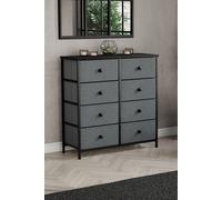 Home Discount Vida Designs Chorley 8 Drawer Chest Of Drawers UKFR Fabric Storage in Grey Home Discount Grey