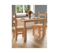 Home Discount Vida Designs Corona 2 Seater Dining Set Solid Pine Kitchen Furniture in Brown Home Discount Brown
