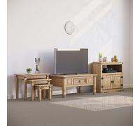 Home Discount Vida Designs Corona Trio Living Room Set Furniture (Coffee Table, Nest Of Tables, TV Unit) in Brown Home Discount Brown