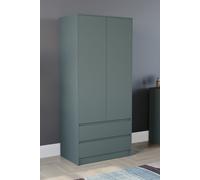 Home Discount Vida Designs Denver 2 Door Wardrobe With Drawers MDF in Green Home Discount Green