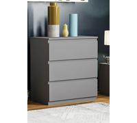Home Discount Vida Designs Denver 3 Drawer Chest of Drawers Storage in Grey Home Discount Grey
