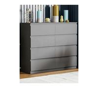 Home Discount Vida Designs Denver 8 Drawer Chest of Drawers Storage Bedroom Furniture in Grey Home Discount Grey