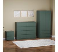 Home Discount Vida Designs Denver Bedroom Set (2 Dr Bedside, 3 Dr Chest, Wardrobe) in Green Home Discount Green