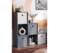 Home Discount Vida Designs Durham 6 Cube Staircase Bookcase Storage Unit 965 x 965 x 290 mm in Grey Home Discount Grey