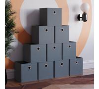 Home Discount Vida Designs Durham Cube Storage Basket Organizer Set of 10 in Grey Home Discount Grey