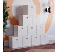 Home Discount Vida Designs Durham Cube Storage Basket Organizer Set of 10 in White Home Discount White