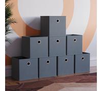 Home Discount Vida Designs Durham Cube Storage Basket Organizer Set of 8 in Grey Home Discount Grey