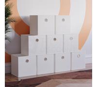 Home Discount Vida Designs Durham Cube Storage Basket Organizer Set of 9 in White Home Discount White