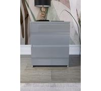 Home Discount Vida Designs Glinton 'HIGH GLOSS 2 Drawer Bedside Chest' Storage Bedroom Furniture in Grey Home Discount Grey