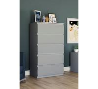 Home Discount Vida Designs Glinton 'HIGH GLOSS 5 Drawer Chest of Drawers' Storage Bedroom Furniture in Grey Home Discount Grey