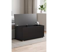 Home Discount Vida Designs Leon Versatile Storage Ottoman Bedroom Furniture in Black Home Discount Black
