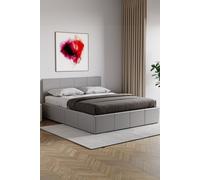 Home Discount Vida Designs Lisbon Double Ottoman Faux Leather Bed Frame UKFR Fabric in Grey Home Discount Grey Double