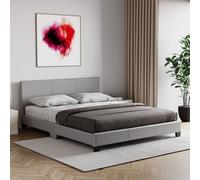 Home Discount Vida Designs Lisbon King Size Faux Leather Bed Frame UKFR Fabric in Grey Home Discount Grey King