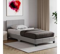 Home Discount Vida Designs Lisbon Single Faux Leather Bed Frame UKFR Fabric Storage in Grey Home Discount Grey Single