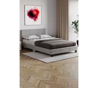 Home Discount Vida Designs Lisbon Small Double Faux Leather Bed Frame UKFR Fabric in Grey Home Discount Grey Small Double