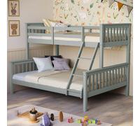 Home Discount Vida Designs Milan Triple Sleeper Detachable Bunk Bed Frame Bedroom Kids Furniture in Grey | Size: Single Home Discount Grey Single