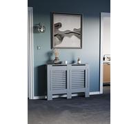 Home Discount Vida Designs Milton Adjustable MDF Radiator Cover Heating 820 x 1110 x 190 mm in Dark Grey Home Discount Dark Grey