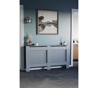 Home Discount Vida Designs Milton MDF Radiator Cover Heating Cabinet, Dark Grey | Size: Large Home Discount Dark Grey L