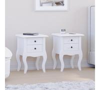 Home Discount Vida Designs Nishano 2 Drawer Bedside Cabinet Set of 2 Storage Furniture in White Home Discount White