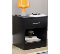 Home Discount Vida Designs Riano 1 Drawer Bedside Cabinet Table Storage in Black Home Discount Black