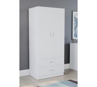 Home Discount Vida Designs Riano 2 Door 2 Drawer Wardrobe Storage in White Home Discount White