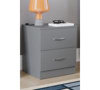 Home Discount Vida Designs Riano 2 Drawer Bedside Cabinet Chest of Drawers in Grey Home Discount Grey
