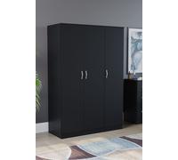 Home Discount Vida Designs Riano 3 Door Wardrobe Storage Organizer in Black Home Discount Black