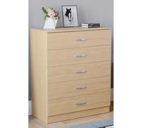 Home Discount Vida Designs Riano 5 Drawer Chest Of Drawers Storage in Brown Home Discount Brown