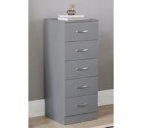 Home Discount Vida Designs Riano 5 Drawer Narrow Chest Storage in Grey Home Discount Grey
