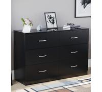 Home Discount Vida Designs Riano 6 Drawer Chest of Drawers Storage in Black Home Discount Black