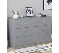 Home Discount Vida Designs Riano 6 Drawer Chest of Drawers Storage in Grey Home Discount Grey