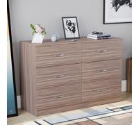 Home Discount Vida Designs Riano 6 Drawer Chest of Drawers Storage in Walnut Home Discount Walnut